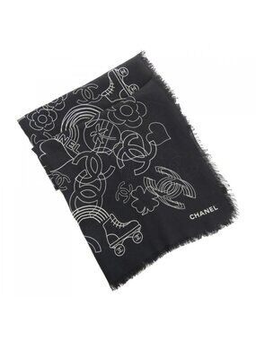 Chanel Stole Scarf Black